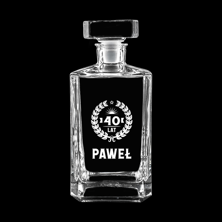 GRAWEROWANA karafka prosta z okazji 40 URODZIN