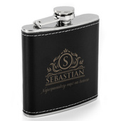 Grawerowana piersiówka w skórze DLA MĘŻA