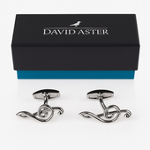 Spinki do mankietów KLUCZ WIOLINOWY – prezent DLA MUZYKA