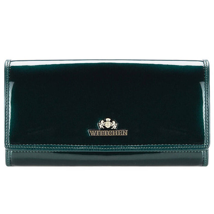 Elegancki zielony portfel damski Wittchen z personalizacją - na prezent