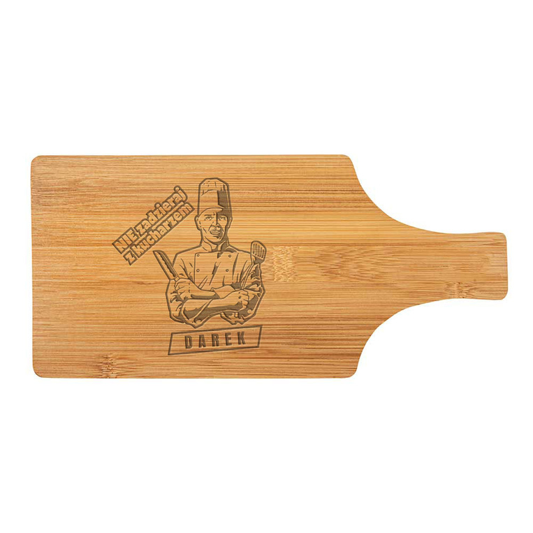 Deska do serów z grawerem NIE ZADZIERAJ Z KUCHARZEM + IMIĘ