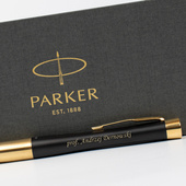Personalizowany zestaw Parker - Długopis i Pióro z grawerem dla PROMOTORA PRACY