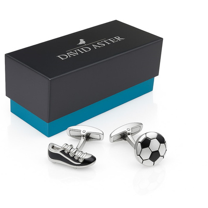 Spinki do mankietów PIŁKA I BUT PIŁKARSKI – prezent DLA PIŁKARZA I TRENERA