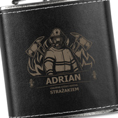 Grawerowana piersiówka w skórze DLA STRAŻAKA