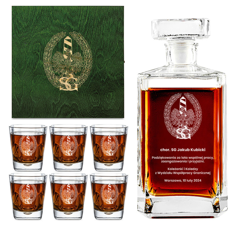 Prezent dla strażnika Straży Granicznej - zestaw do whisky z grawerem