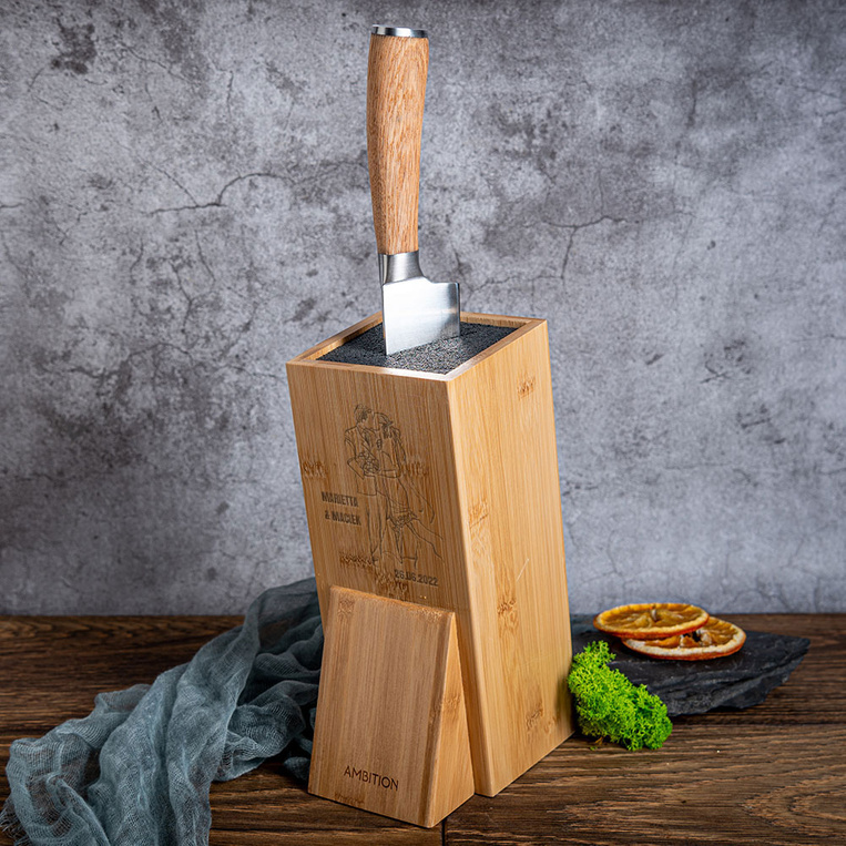 Prezent na ROCZNICĘ stojak na noże z grawerem DLA PARY