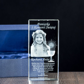 Zdjęcie 3D w krysztale Pamiątka I Komunii Świętej Fotokryształ Duży