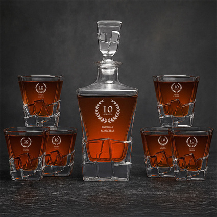 Zestaw Premium do whisky na 10. ROCZNICĘ ŚLUBU z grawerem