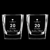 2 Szklanki do whisky na prezent na 20 ROCZNICĘ ŚLUBU