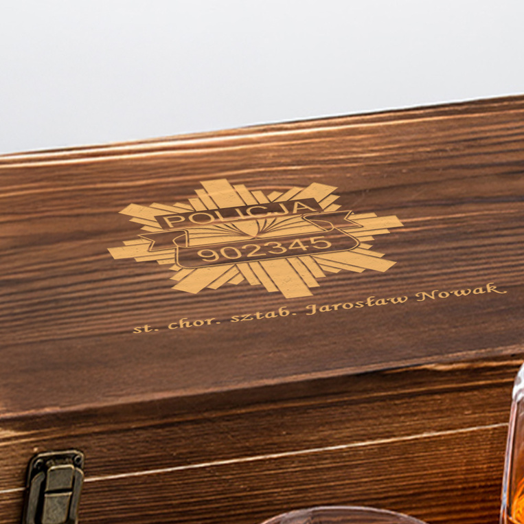 Zestaw do whisky Twist DLA POLICJANTA z grawerem odznaki ID i nazwiska