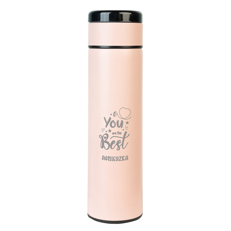 Personalizowana butelka termiczna różowa z grawerem "You are the Best" + Imię