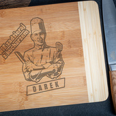 Duża deska do krojenia GRAWER - NIE ZADZIERAJ Z KUCHARZEM + IMIĘ na prezent DLA KOLEGI Z PRACY