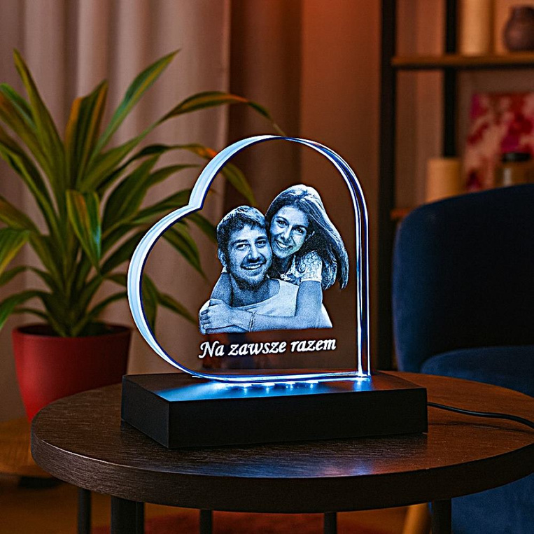 Personalizowana fotolampka 2D 110x110x20 mm ze zdjęciem | Statuetka LED