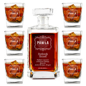 Karafka i 6 szklanek NA DZIEŃ DZIADKA z grawerem NALEWKA DZIADKA