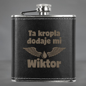 Personalizowana piersiówka w skórze z TWOIM GRAWEREM