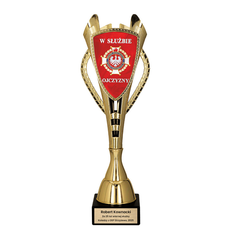 PUCHAR DLA STRAŻAKA – gratulacje i podziękowania z grawerem
