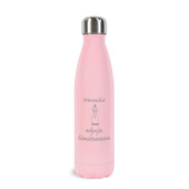 Butelka termiczna różowa z grawerem NA PREZENT DLA NIEJ - EDYCJA LIMITOWANA