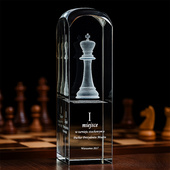 Statuetka dla Szachisty - figura KRÓL wygrawerowana w szkle z dedykacją