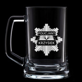 Kufel z ODZNAKĄ POLICYJNĄ I IMIENIEM – prezent dla policjanta