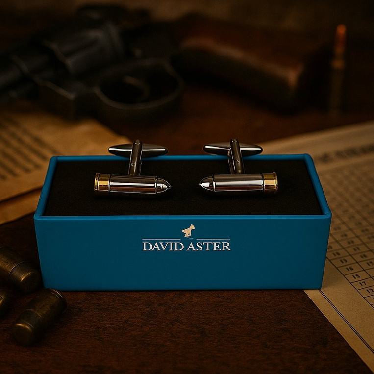 Spinki do mankietów NABÓJ – prezent DLA STRZELCA ŻOŁNIERZA