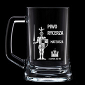 Kufel z grawerem PIWO DLA RYCERZA + IMIĘ prezent DLA CHŁOPAKA