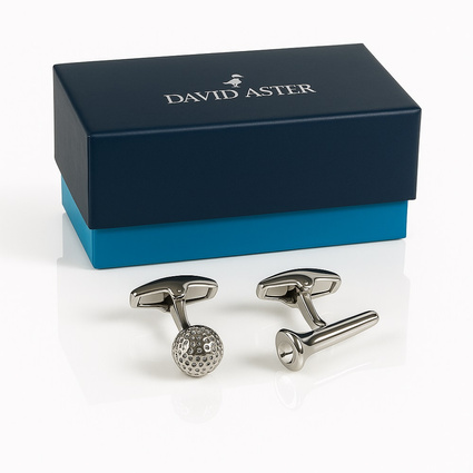 Spinki do mankietów GOLF – prezent DLA GOLFISTY z piłką i tee