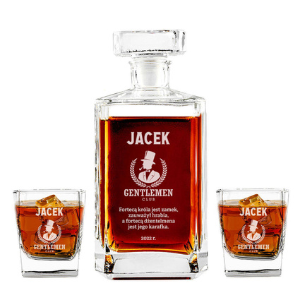 Zestaw karafka i 2 szklanki - na prezent DLA GENTLMENA