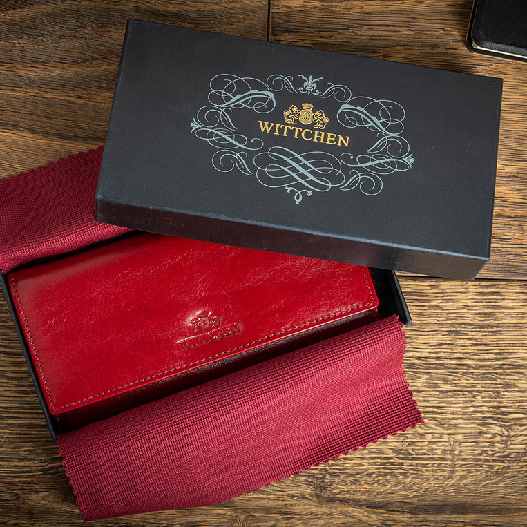Elegancki portfel damski czerwony Wittchen z Twoim Grawerem