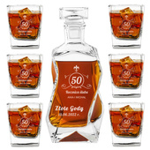 Łamana karafka z 6 szklankami do whisky na ZŁOTE GODY