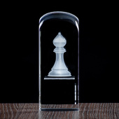 Nagroda w konkursie szachowym - GONIEC grawer w szklanej statuetce