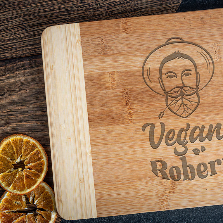 Duża deska do krojenia z grawerem DLA VEGANA PREZENT POD CHOINKĘ