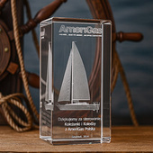 Statuetka Dla Szefa Żeglarza - Grawer Jachtu z dedykacją w szkle Prezent