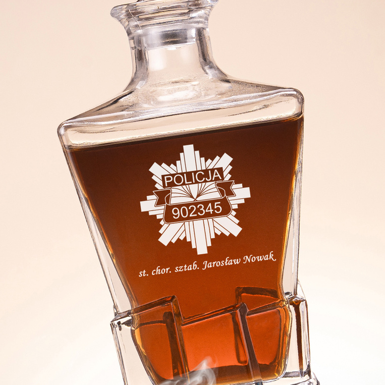 Zestaw do whisky DLA POLICJANTA podziękowania gratulacje EMERYTURA