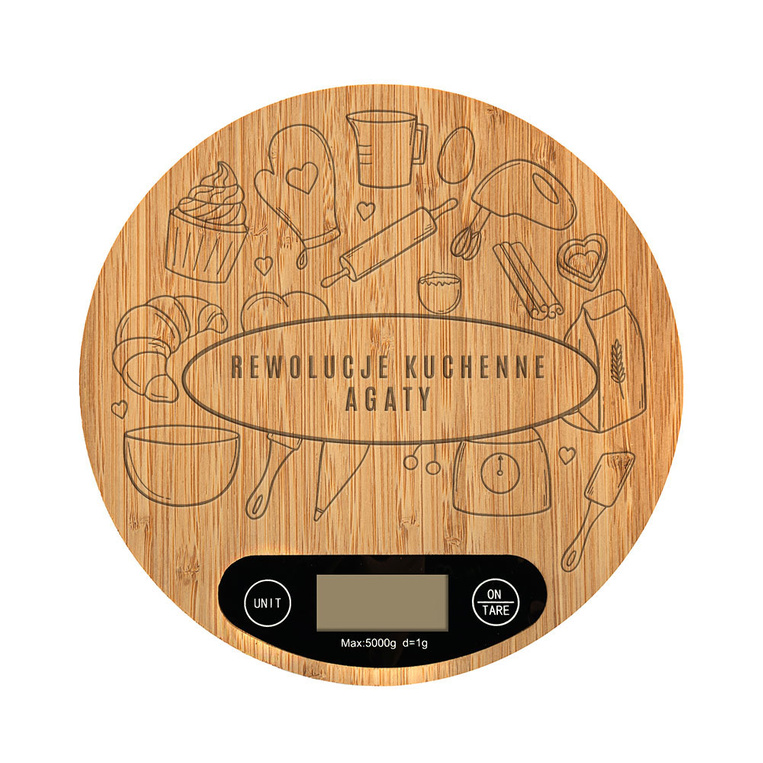 PREZENT NA URODZINY Waga kuchenna z grawerem REWOLUCJE KUCHENNE AGATY