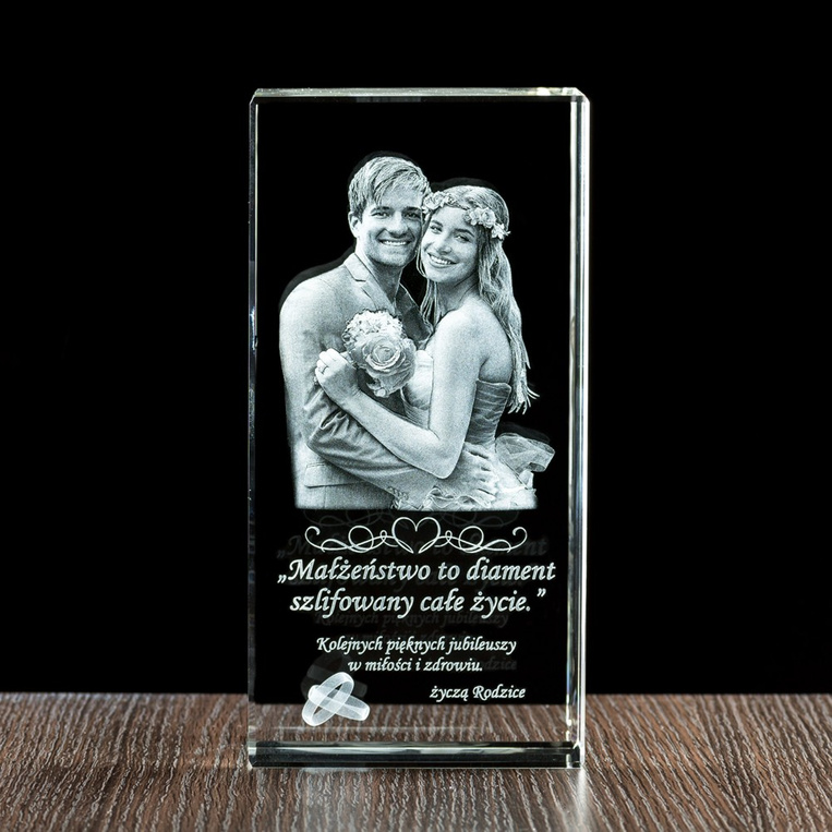 Fotokryształ 3D Zdjęcie w krysztale DLA PARY NA ROCZNICĘ 10 20 30 40 50