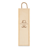 Drewniane pudełko na wino z personalizowanym grawerem PRZYBORNIK + IMIĘ