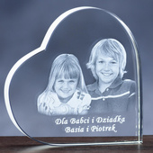 Fotokryształ - zdjęcie wnuków wygrawerowane na PREZENT DLA DZIADKÓW