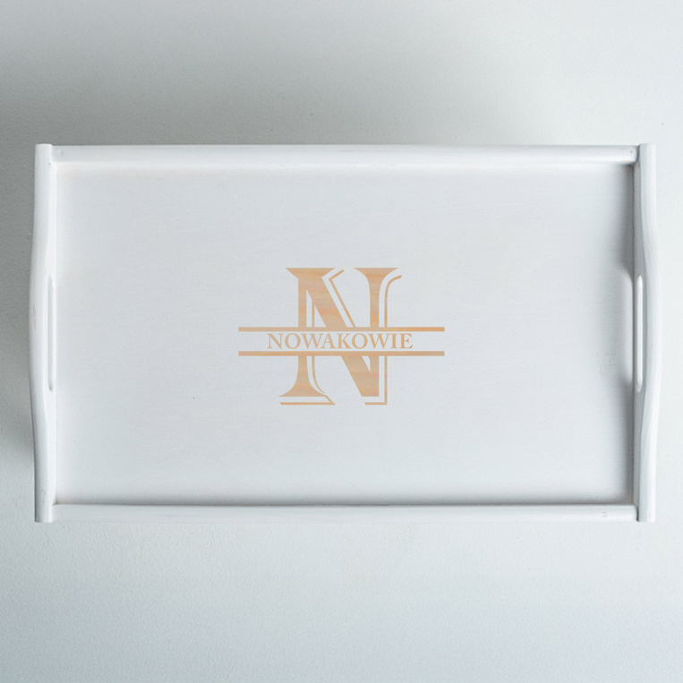 Personalizowany Stolik śniadaniowy – prezent DLA ZNAJOMYCH PARY z grawerem