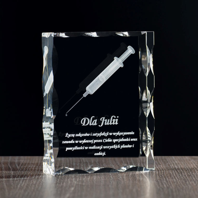 Statuetka Dla Pracownika Medycznego Pielęgniarki - grawer strzykawki i dedykacja