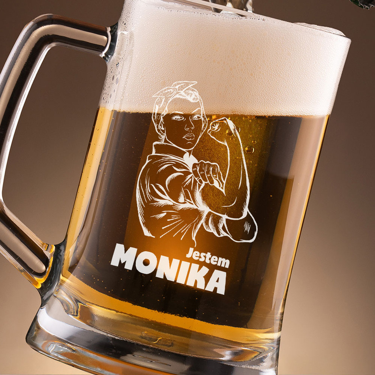 Kufel z grawerem JESTEM MONIKA prezent DLA NIEJ amatorki piwa