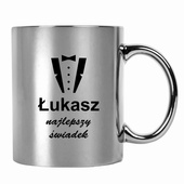 Kubek srebrny z nadrukiem PODZIĘKOWANIA DLA ŚWIADKA