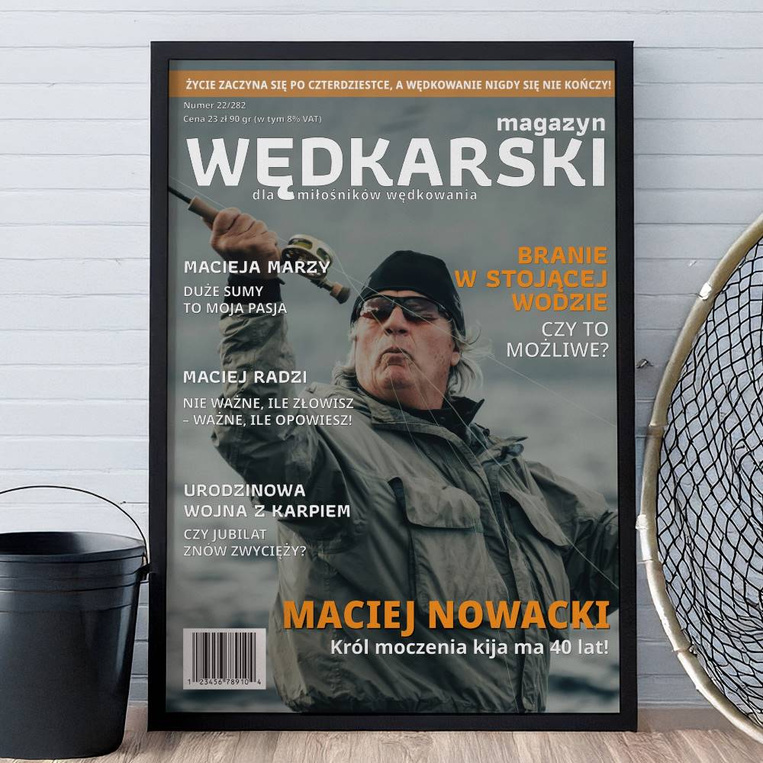 Plakat ze zdjęciem DLA WĘDKARZA – personalizowany prezent