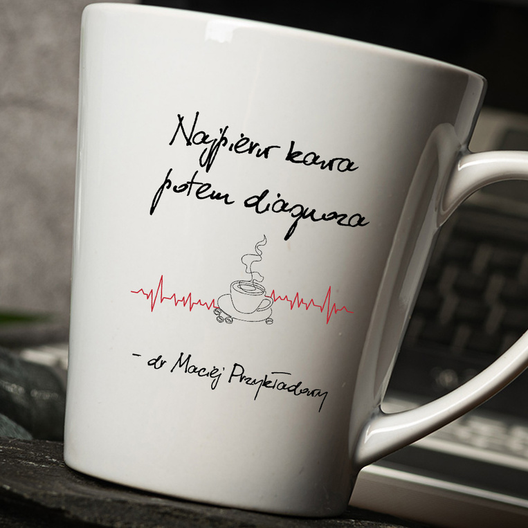 Kubek Latte z nadrukiem DLA LEKARZA na prezent
