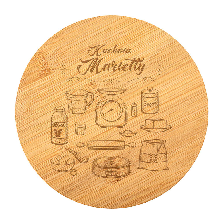 Szklana salaterka z bambusowym wieczkiem - czysta