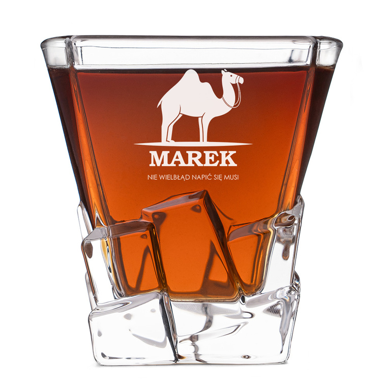 PERSONALIZOWANA Szklanka Lodowa do whisky z grawerem PREZENT Z HUMOREM