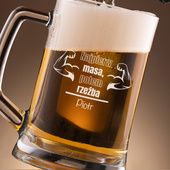 KUFEL Z ŻARTOBLIWYM GRAWEREM – prezent z humorem NAJPIER MASA ...