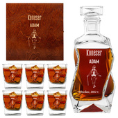 Zestaw 6 szklanek z karafką DLA KONESERA + IMIĘ twój grawer