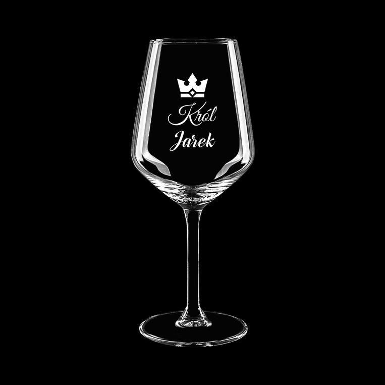 Kieliszek do wina czerwonego z grawerem NA PREZENT DLA KRÓLA