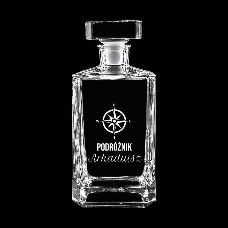 Karafka do whisky DLA PORDRÓŻNIKA personalizowana