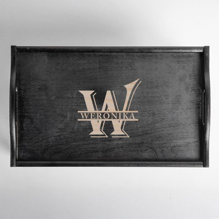 Stolik śniadaniowy z grawerem MONOGRAM + IMIĘ – prezent DLA NIEJ urodziny imieniny